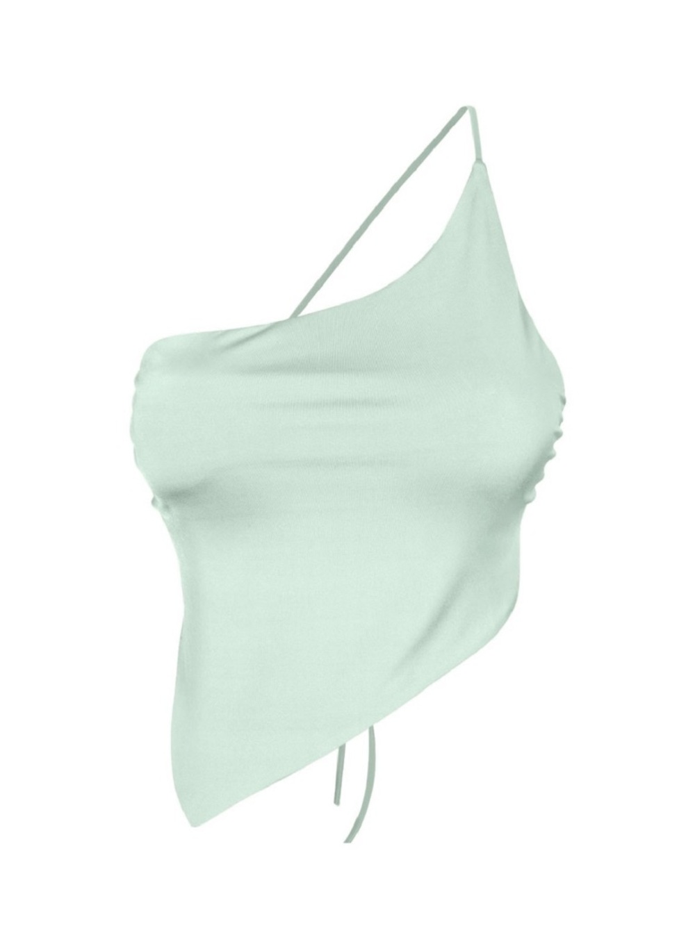 One-Shoulder Asymmetrical Mint Green Top